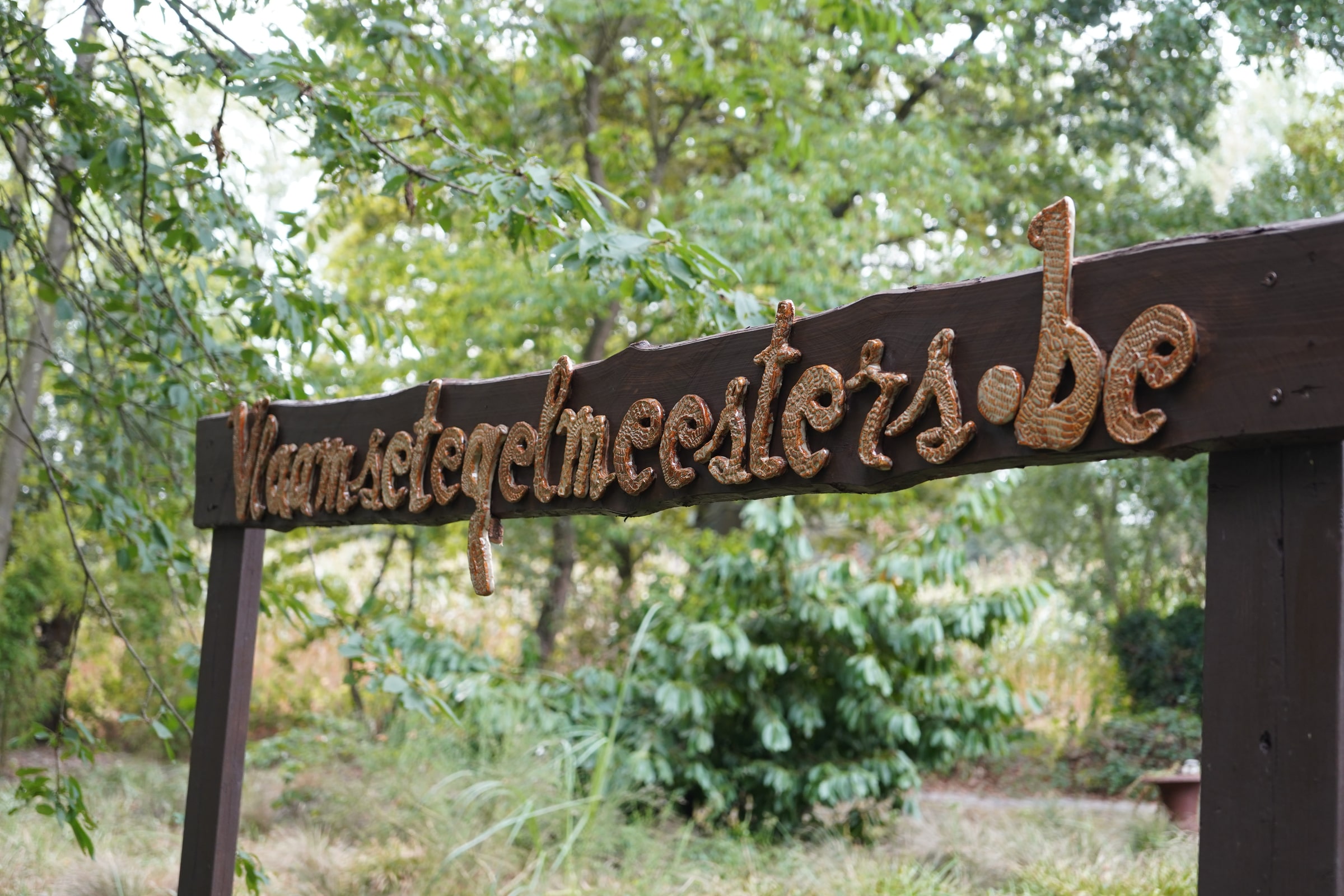 Ceramic Vlaamse Tegelmeesters sign at the atelier